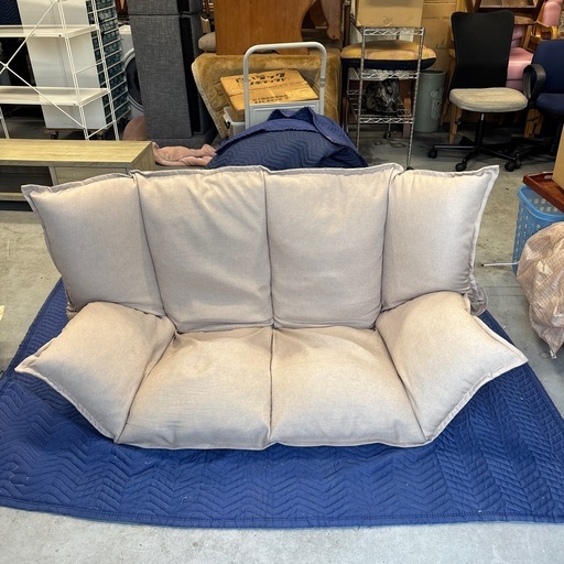 ロウヤLOWYA】 2人掛け 肉厚フロアソファ リクライニング 可動式