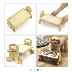 【2台セット】ドギーマン ウッディーダイニング S 犬用猫用食器台 トレーの画像