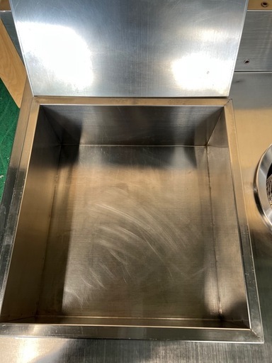 業務用食品準備作業テーブルパン粉付けテーブル、ステンレス容器とバスケット付き