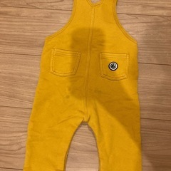 プチバトー ベビー服 黄色オーバーオール 12m/74cmの画像