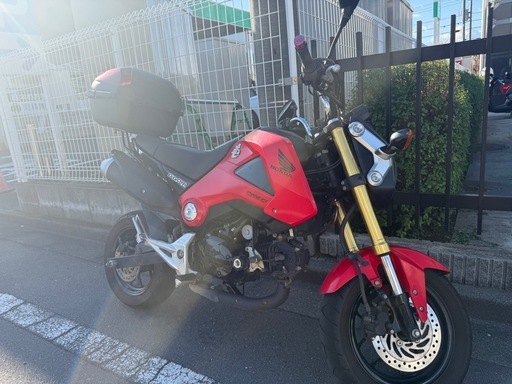 乗って帰れます。自賠r9/11付。ホンダ GROM 赤色 トップケース付き