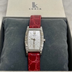 レディース腕時計　セイコー LUKIA ルキア　革ベルト　レッド　美品の画像