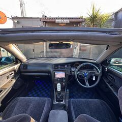 ローンは毎月43,300円～　トヨタ　マークⅡ ツアラーV　ブラックオールペン純正５速ＭＴ　ハイフロータービンＫ＆Ｎエアクリーナー　ＢＬＩＴＺラジエーター　前置インタークーラー　ＡＰＥＸｉＦＣコマンダー・ブーストコントロールバルブ　車高調　ＲＡＹＳ18インチアルミホイール　社外マフラー　ストレートパイプの画像