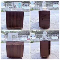 【❗️✨レトロ希少✨❗️】JANOME 813 足踏みミシン✨木製キャビネット付き アンティーク家具 ✨簡易清掃・通電確認済み❗️の画像