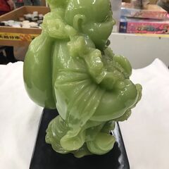 【ジャングルジャングル広陵店】置物　七福神　翡翠　布袋様　の画像