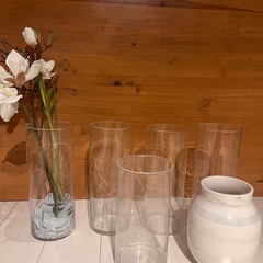 🕊️クリア花器セット（大・中・白）まとめてどうぞ ✨の画像