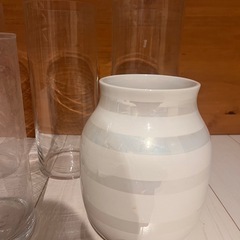 🕊️クリア花器セット（大・中・白）まとめてどうぞ ✨の画像