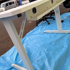 No.110パソコンデスク　ホワイト中古品Aの画像