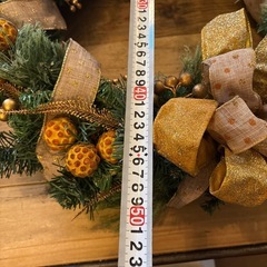 🌲クリスマスリース（大） ゴールド系の画像