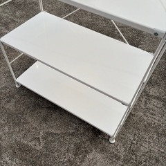 無印良品 スチールユニットシェルフ・スチール棚セット・ワイド・中・白の画像