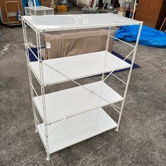 無印良品 スチールユニットシェルフ・スチール棚セット・ワイド・中・白の画像