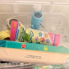 【中古】ハムスター ケージセット 透明ケージ 回し車 巣箱 餌箱 トイレ付き  60サイズの画像