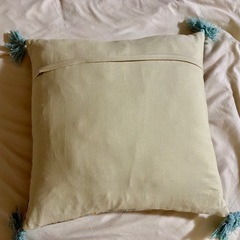 ブロックプリントのクッションカバーの画像