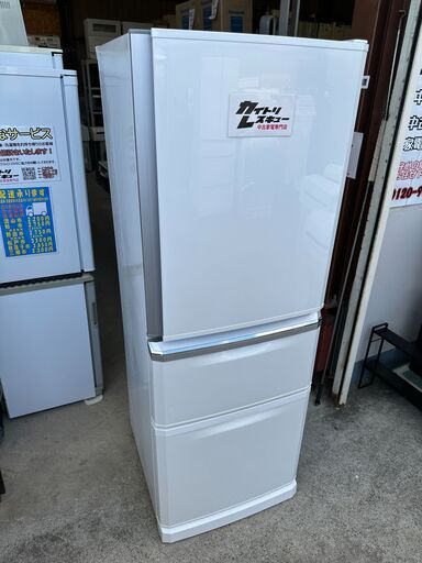 【動作保証あり】MITSUBISHI 2019年 MR-C34D-W 335L 3ドア 冷凍冷蔵庫 自動製氷【管理KRR809】
