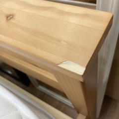 S202 ⭐ シングルベッド 木製 スリムタイプ コンセント付き 幅100cm USED 綺麗の画像