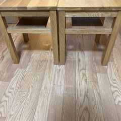 無印良品　木製サイドテーブルベンチ　2個セットの画像