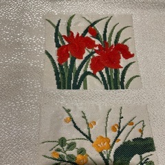 正絹 名古屋帯 銀箔あられ 美品の画像