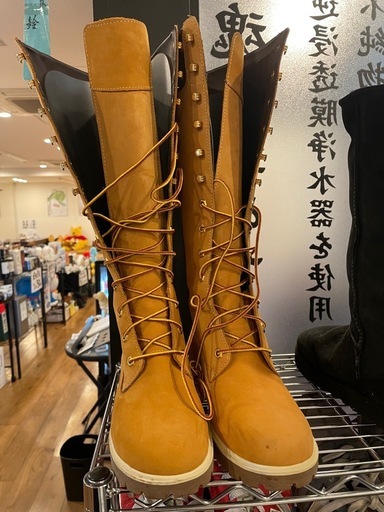 キャメルスエードロングブーツ