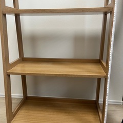 【受け渡し予定者決定済】ニトリ　ウッドシェルフ　ラダーN 3段　ナチュラルの画像