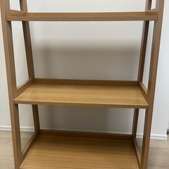 【受け渡し予定者決定済】ニトリ　ウッドシェルフ　ラダーN 3段　ナチュラルの画像