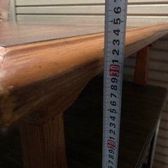 ★早い者勝ち★折りたたみ式テーブル・木目調・約高さ34cm×横幅111cm×奥行き80cm※商品の詳しいサイズや状態は現物にてご確認ください。の画像