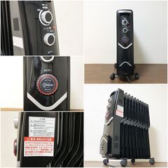 SK Japan オイルヒーター SKJ-SE120ROT ブラック 内蔵式転倒スイッチ・サーモスタット 1200Wパワーの10枚放熱フィン 清掃/動作確認済みの画像