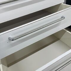 【ジャングルジャングル滋賀草津店】ジモティ来店特価‼ 食器棚 パモウナ ホワイト J-2511127の画像