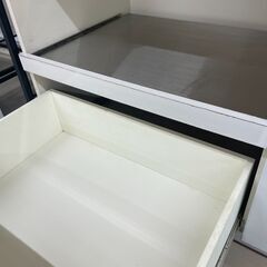 【ジャングルジャングル滋賀草津店】ジモティ来店特価‼ 食器棚 パモウナ ホワイト J-2511127の画像