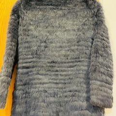 NORDSUD ノールシュド　ラビットファー　リアル　ノーカラーコート　38の画像