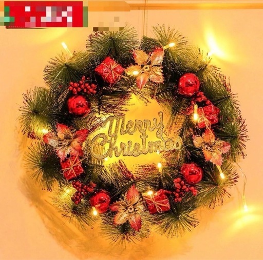 2024 光るクリスマスリース②☆フラワーリース☆クリスマス☆どんぐり