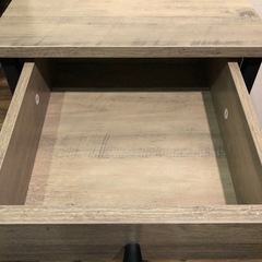 グレー キャビネット シェルフ 引き出し付きの画像