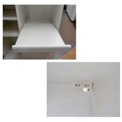 ミドルレンジボード 幅65.5×奥行41.5×高97㎝ コンセント付き キッチンボード 食器棚 ホワイト 西岡店の画像