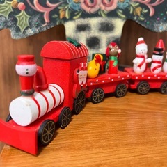クリスマス グッズ 木製列車の画像