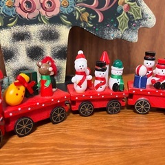 クリスマス グッズ 木製列車の画像