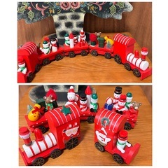 クリスマス グッズ 木製列車の画像