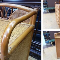 K31　籐　ラタン　五段六杯　チェストの画像