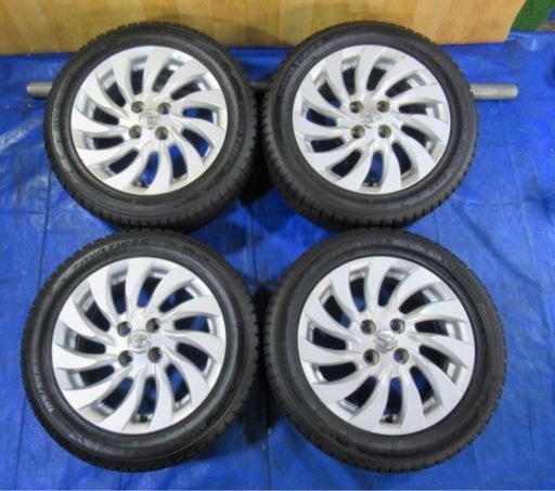 中古トヨタ純正 ENKEI 15-6J 4H/100 ET40 + 冬タイヤ TOYO 185/55R15 2021年製！中古4本セット！ｂB パッソ ヴィッツ等