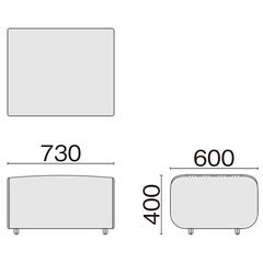 PLUS スツール Redon LS-MS0806S MG グレー 綾織クロス1人掛ソファ 高密度ウレタン・カバーリング仕様プラス高級椅子 展示品・アウトレットの画像