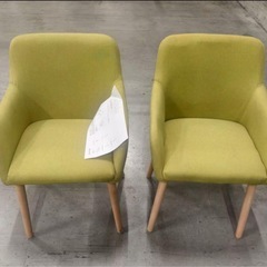 ダイニングチェア グリーン4脚セット 布張り北欧風デザインファブリック製の画像