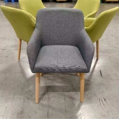 新品ダイニングチェア グレー2脚セット 布張り北欧風デザインファブリック製の画像