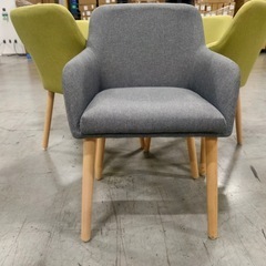 新品ダイニングチェア グレー2脚セット 布張り北欧風デザインファブリック製の画像