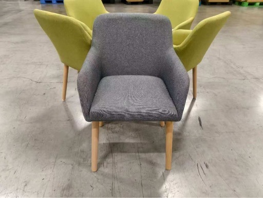 新品ダイニングチェア グレー4脚セット 布張り北欧風デザイン