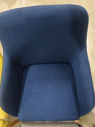 ダイニングチェア ネイビー2脚セット 布張り北欧風デザイン