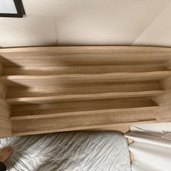 元値1万円 極美品LOWYA ロウヤ 絵本棚 絵本ラック 棚 スリム 子供 子ども用シェルフ ランドセルラック 教科書 収納 御洒落 幅90cm ラック 単体 オークの画像