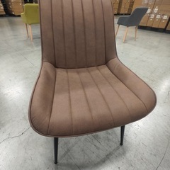 ダイニングチェア　反毛皮　疲れにくい おしゃれ 北欧風ブラウン2脚の画像