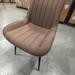 ダイニングチェア　反毛皮　疲れにくい おしゃれ 北欧風ブラウン2脚の画像