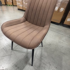 ダイニングチェア　反毛皮　疲れにくい おしゃれ 北欧風ブラウン2脚の画像