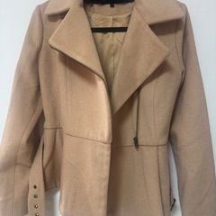 【️riendaリエンダ】ショートウールコート M ベージュ／ベルト付きの画像