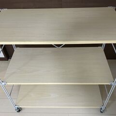 無印良品 スチールラック 3段 キャスター付き キャスター取り外しも可の画像