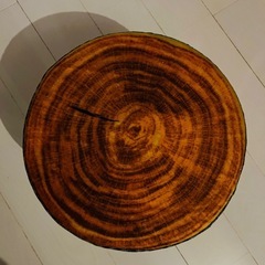 新品未使用　切り株柄カバーのスツール　丸イス　腰掛け　棚　椅子の画像